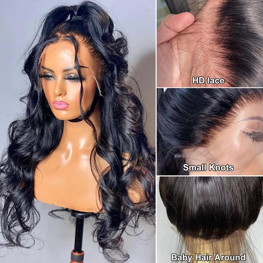 Body Wave Human Hair Lace Frontal Wig 13x4 13x6 Transparent Glueless Lace Front Wigs 6X4 Glueless Wig Ready To Wear Pre Cut Wigs