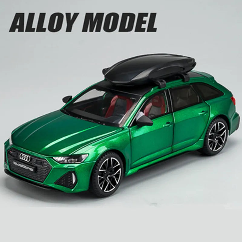 1/24 Audi RS6 Avant Station Wagon Track Alloy Racing Car Model Green - IHavePaws