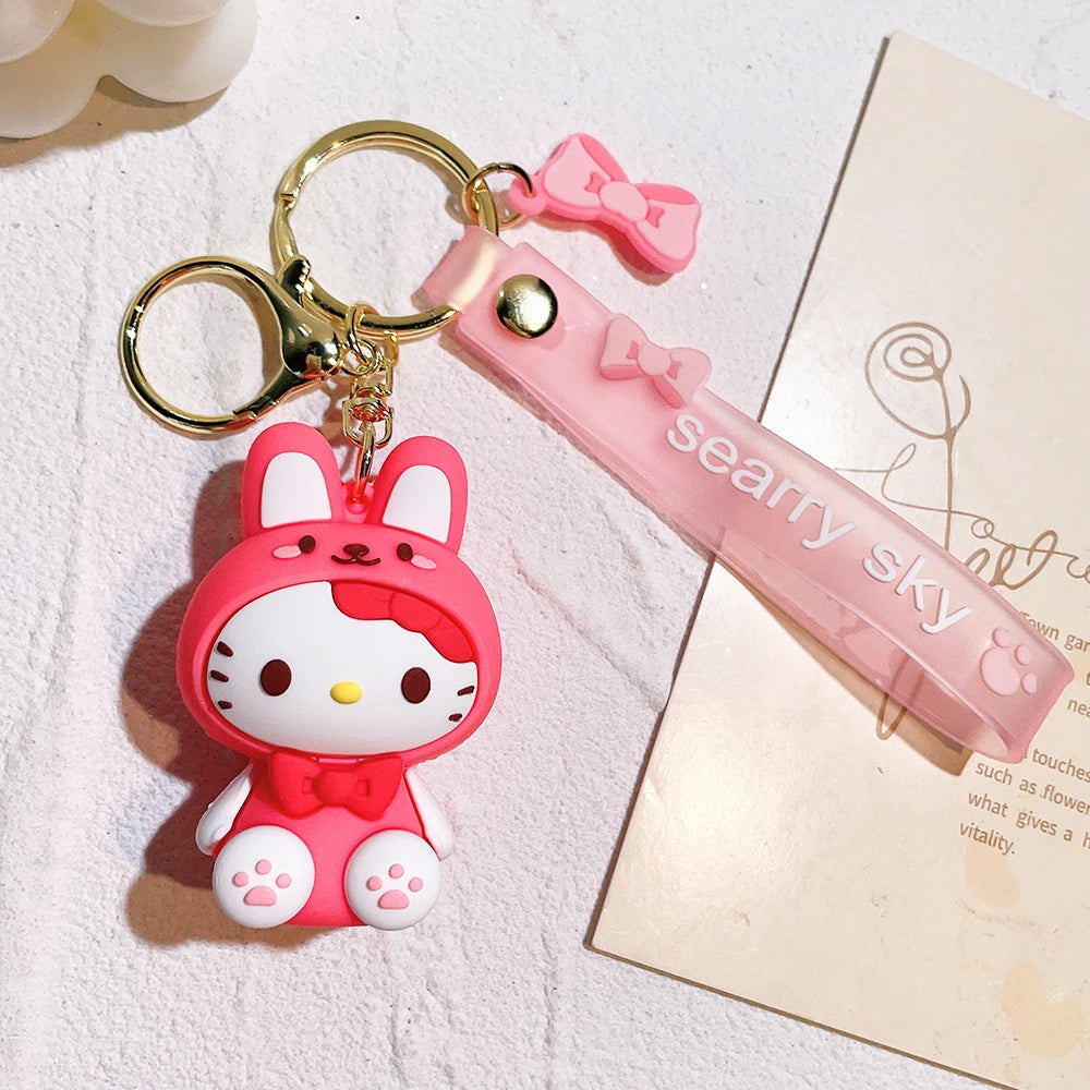 Sanrio Hello Kitty Keychain Cute Cartoon Melody Kuromi Cinnamoroll Doll Pendant Decoration Keyring Jewelry Girl&Child Gifts Toy KTM 22 - ihavepaws.com