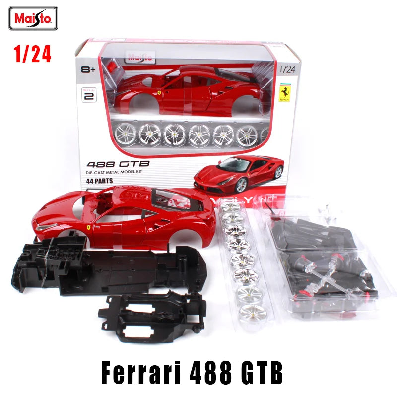 Maisto Assembly Version 1:24 Ferrari 488 GTB Alloy Sports Car Model Diecast Metal Toy Racing Car Model Simulation Childrens Gift