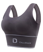 D-Shaped Underwear Women's bra Seamless Deep U-Shaped Back-Shaping Tube Top Yoga Sports Bra Without Steel Ring All-Match Base Gray / One Size (38-60kg) - IHavePaws