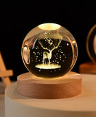 3D Crystal ball Planet Night Light Elk deer - IHavePaws