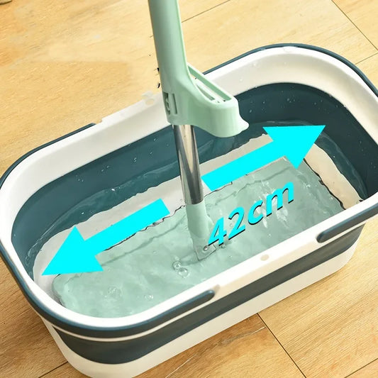 Portable Mop Bucket Foldable Laundry Basket With Wheel - IHavePaws