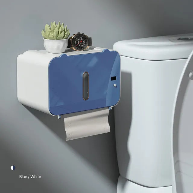 Induction Toilet Paper Holder Shelf Automatic Paper Out Blue - IHavePaws