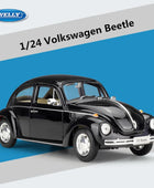 WELLY 1:24 Volkswagen Beetle Alloy Classic Car Model Diecasts Metal Toy Vehicles Car Model Simulation Collection Childrens Gifts Black - IHavePaws