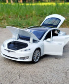 1:32 Tesla Model S 3 Alloy Car Model Simulation Diecasts Metal Toy Car Vehicles Model Collection Sound and Light Childrens Gifts Model S White - IHavePaws