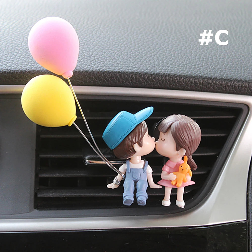 Boy Girl Couple Car Perfume Lovely Air Conditioning Aromatherapy Clip Cute Car Accessories Interior Woman Air Freshener Gift C Set - IHavePaws