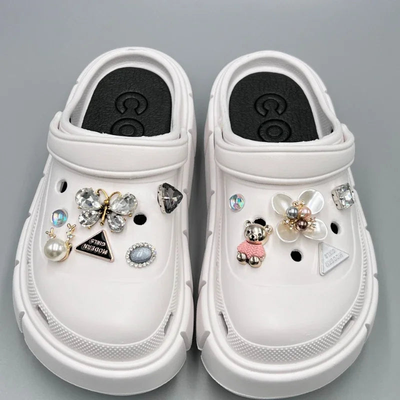Shoe Charms for Crocs DIY Alloy Diamond Pearl Detachable Decoration Buckle for Croc Shoe Charm Accessories Kids Party Girls Gift - IHavePaws