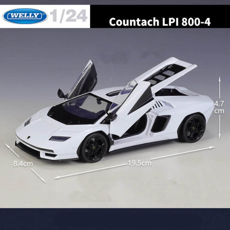 Welly 1:24 Lamborghini Countach LPI800 Alloy Sports Car Model Diecasts Metal Racing Car Vehicles Model Simulation Kids Toys Gift - IHavePaws