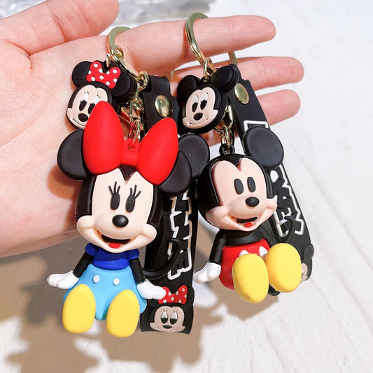 New creative sitting Mickey and Minnie series keychain pendant couple bag car key chain accessories wholesale - ihavepaws.com