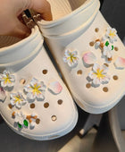 DIY Romantic Cherry Blossom Shoe Charms for Crocs Clogs Slides Sandals Garden Shoes Decorations Charm Set Accessories Kids Gifts White - ihavepaws.com