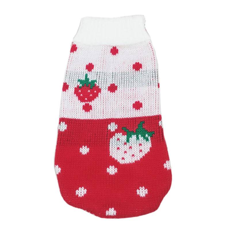 Adorable Cat Sweater: Cozy Winter Style for Your Feline Friend Red Strawberry / 6 - IHavePaws
