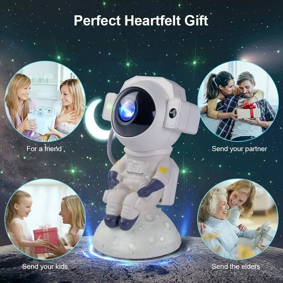 Astronaut Star Projection Night Light Nebula Ceiling with Moon and Wireless Speaker - IHavePaws