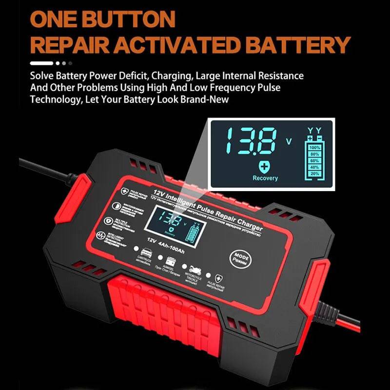 Car Battery Intelligent Charger 12V 6A Pulse Repair - IHavePaws