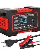 Car Battery Intelligent Charger 12V 6A Pulse Repair Red - IHavePaws