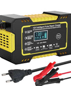 Car Battery Intelligent Charger 12V 6A Pulse Repair Yellow - IHavePaws