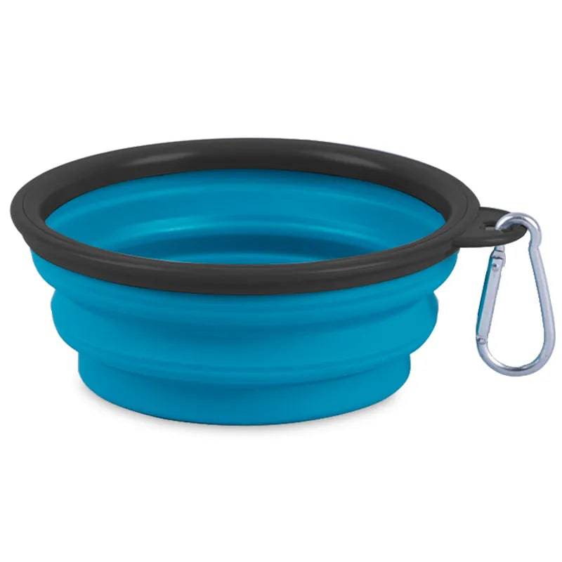 Collapsible Silicone Pet Bowl with Carabiner for Outdoor Adventures and Camping 350ml Clear / 350ml (13x9x5.5cm) - IHavePaws