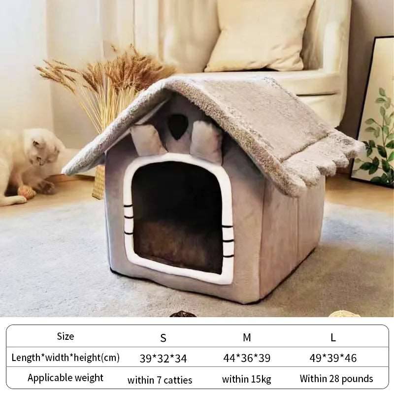 Foldable Plush Dog House with Adorable Ears - IHavePaws