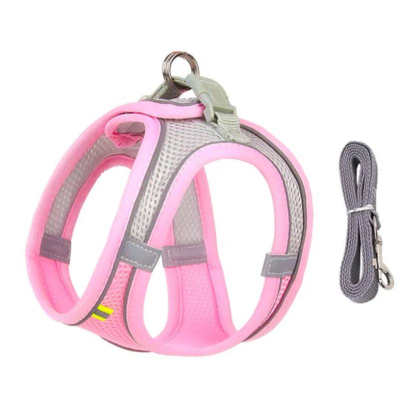 Reflective Harmony Set: Adjustable Harness & Leash for Small Dogs Pink / XXS 1-2 kg - IHavePaws