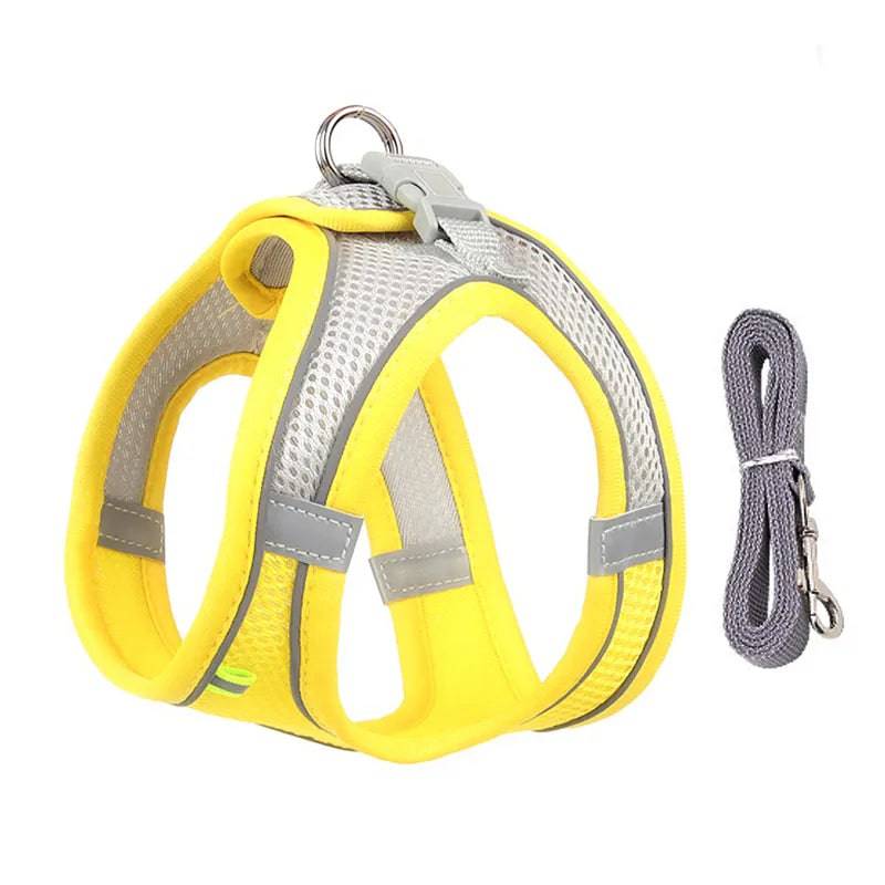 Reflective Harmony Set: Adjustable Harness & Leash for Small Dogs Yellow / XXS 1-2 kg - IHavePaws