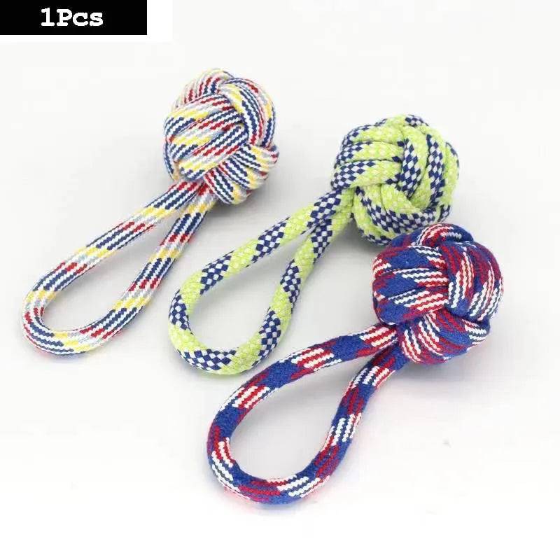 Dog toy for cleaning Teeth carrot, knot rope, ball, cotton rope, dumbbell puppy F 18cm - IHavePaws