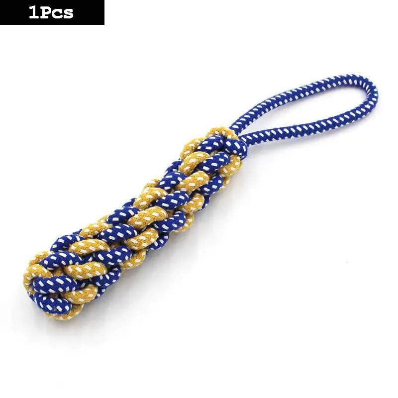 Dog toy for cleaning Teeth carrot, knot rope, ball, cotton rope, dumbbell puppy E 33cm - IHavePaws
