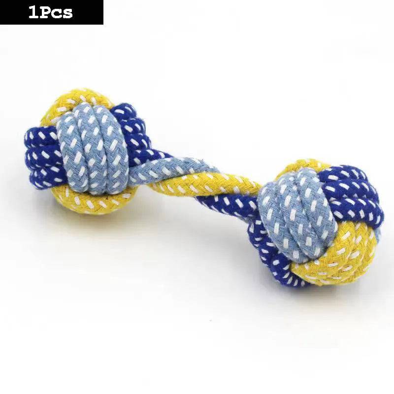 Dog toy for cleaning Teeth carrot, knot rope, ball, cotton rope, dumbbell puppy D 19x8cm - IHavePaws