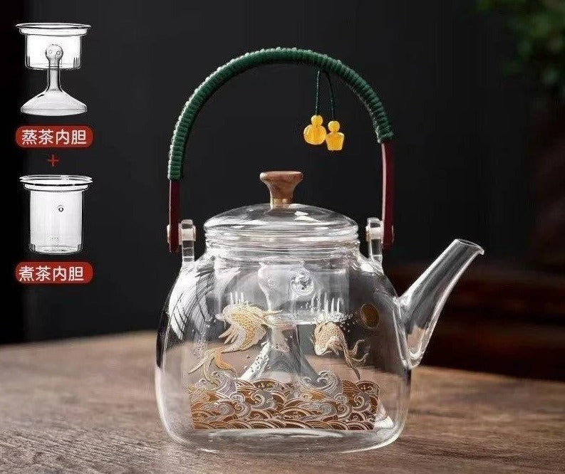 Glass Teapot Beam Kettle Household Tea Pot Set, Electric Pottery Stove Teapot 06 - IHavePaws