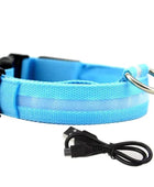 GlowGuard LED Dog Collar: Keep Your Pet Safe and Stylish in the Dark Blue usb charging / XS neck 28-40cm - IHavePaws