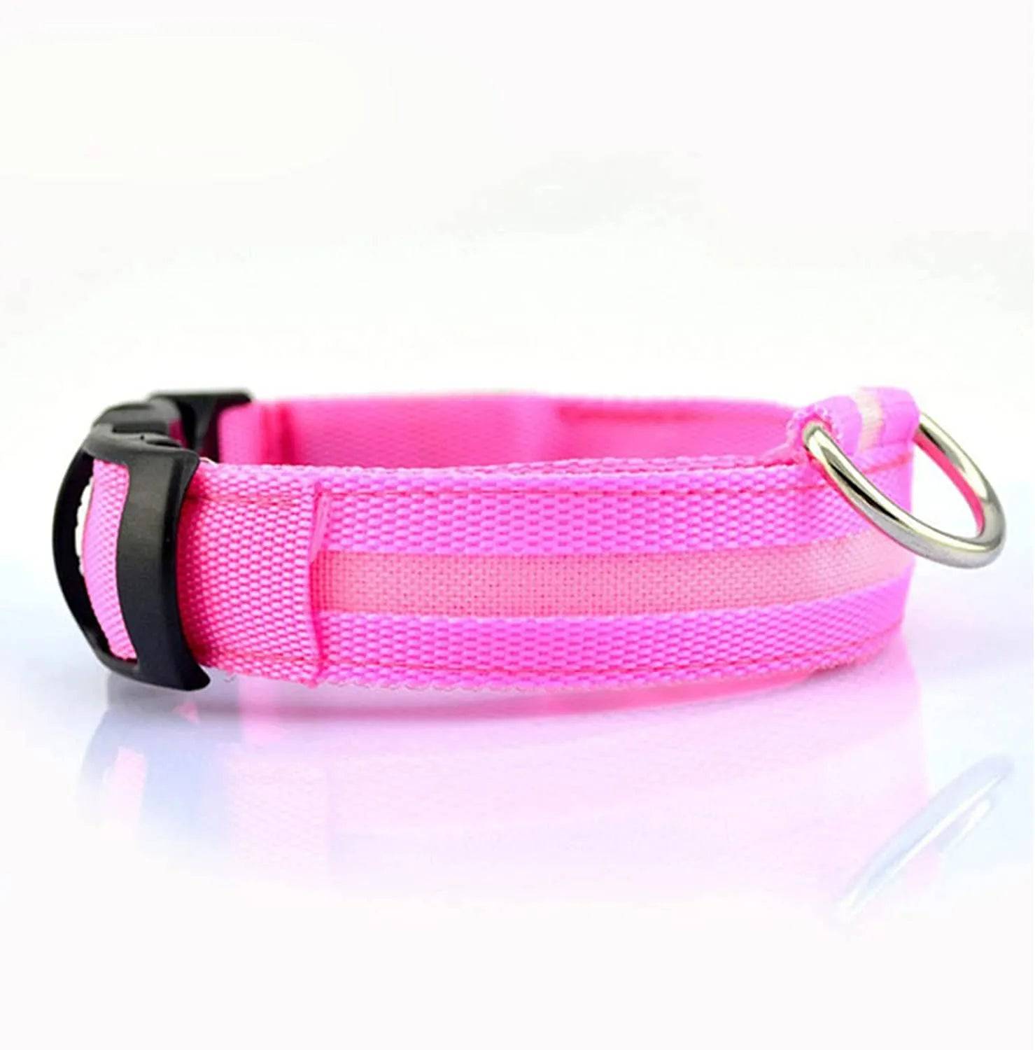GlowGuard LED Dog Collar: Keep Your Pet Safe and Stylish in the Dark Pink battery / XS neck 28-40cm - IHavePaws