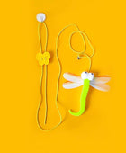 Hanging Door Type Cat Toy Retractable Funny Stick Dragonfly - IHavePaws