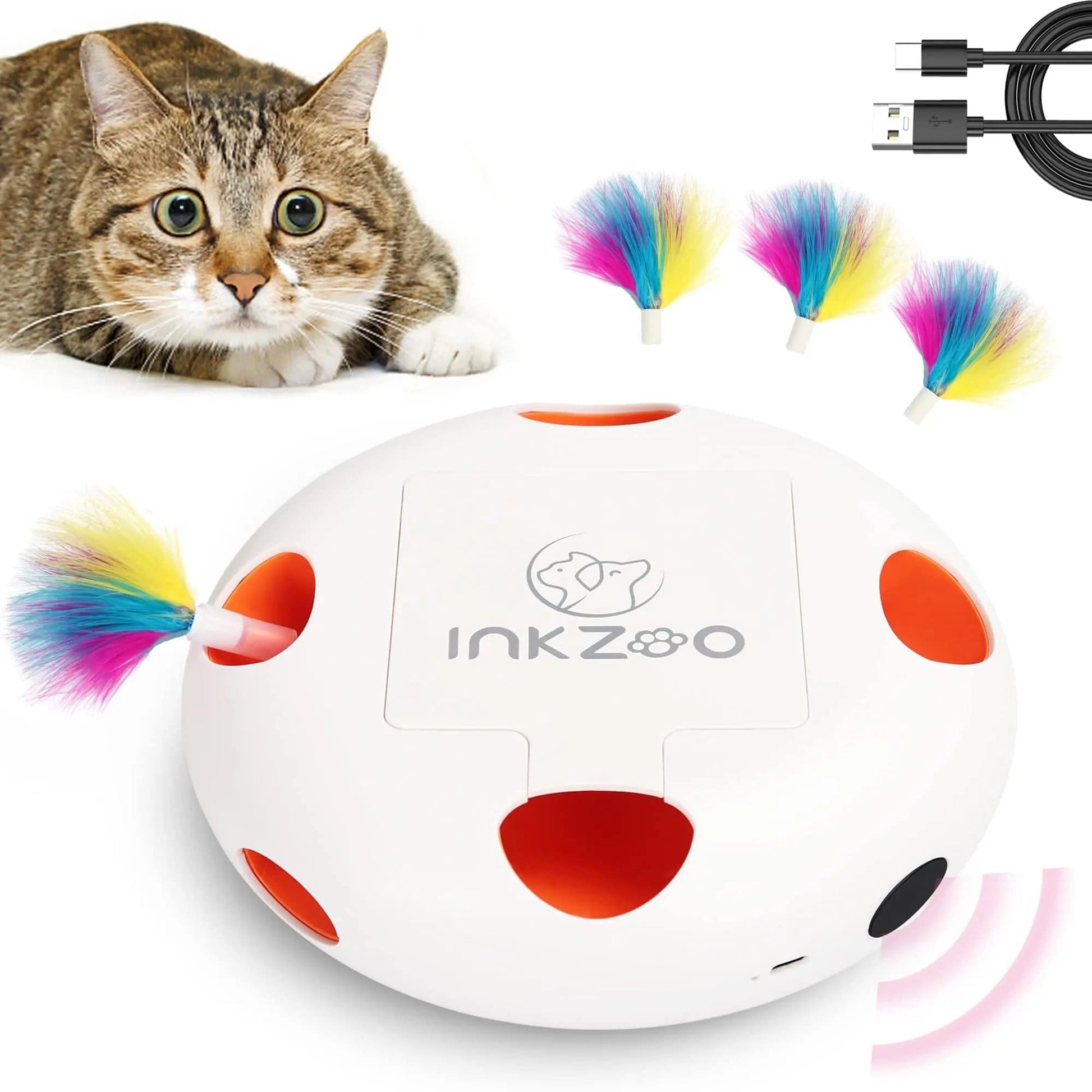 Interactive Cat Toys for Indoor Cats, Smart Interactive Kitten Toy White - IHavePaws