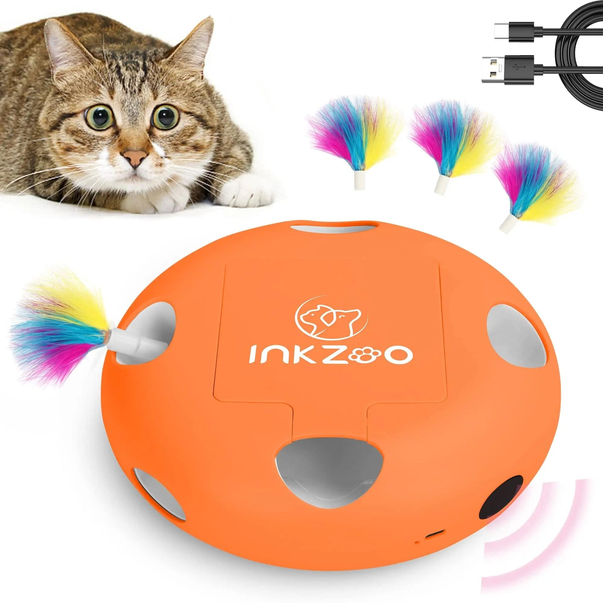 Interactive Cat Toys for Indoor Cats, Smart Interactive Kitten Toy Orange - IHavePaws