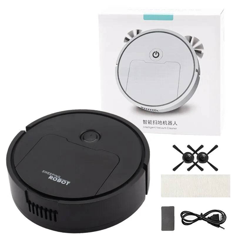 Intelligent Sweeping Robot Household Mini Vacuum Cleaner Dust Sweeping Mopping Three In One Black - IHavePaws