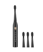 Adult Black White Classic Acoustic Electric Toothbrush Black gold 4 Bruch head - IHavePaws