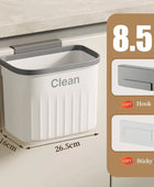 Kitchen Trash Can Wall Mounted Hanging Trash Bin 8.5L White no Lid - IHavePaws