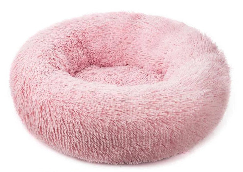 Cozy Round Cat Bed Beige Pink / 40cm - IHavePaws