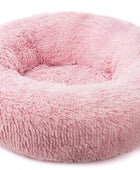 Cozy Round Cat Bed Beige Pink / 40cm - IHavePaws