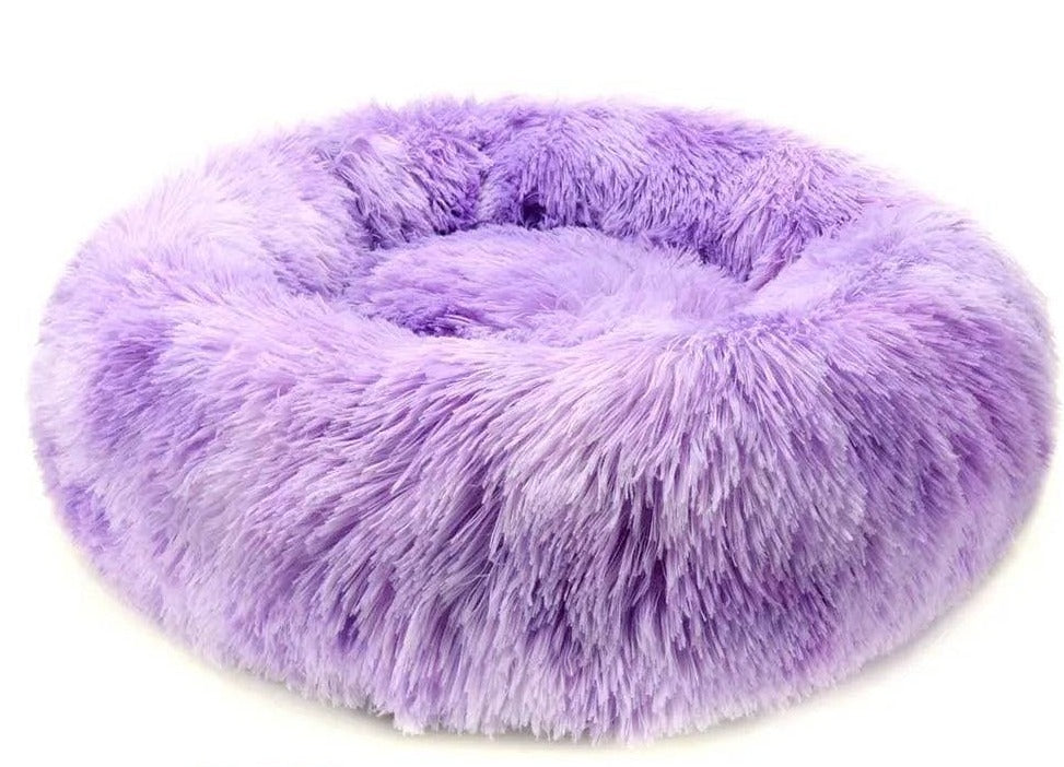 Cozy Round Cat Bed Rainbow Purple / 40cm - IHavePaws