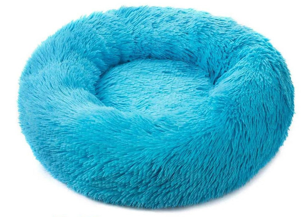 Cozy Round Cat Bed Blue / 40cm - IHavePaws