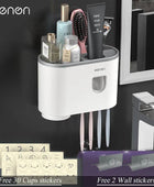 Magnetic Adsorption Inverted Toothbrush Wall Holder Gray 1cup 2 sticker - IHavePaws
