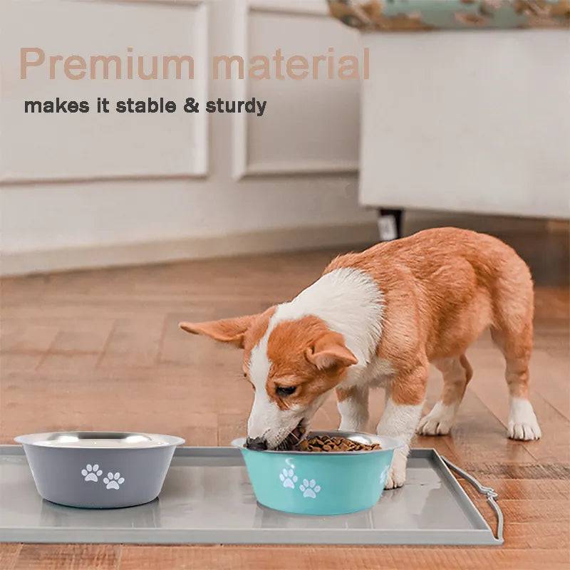Non-slip Dog Bowls For Small Medium Large Dog Green / 400 ml - ihavepaws.com
