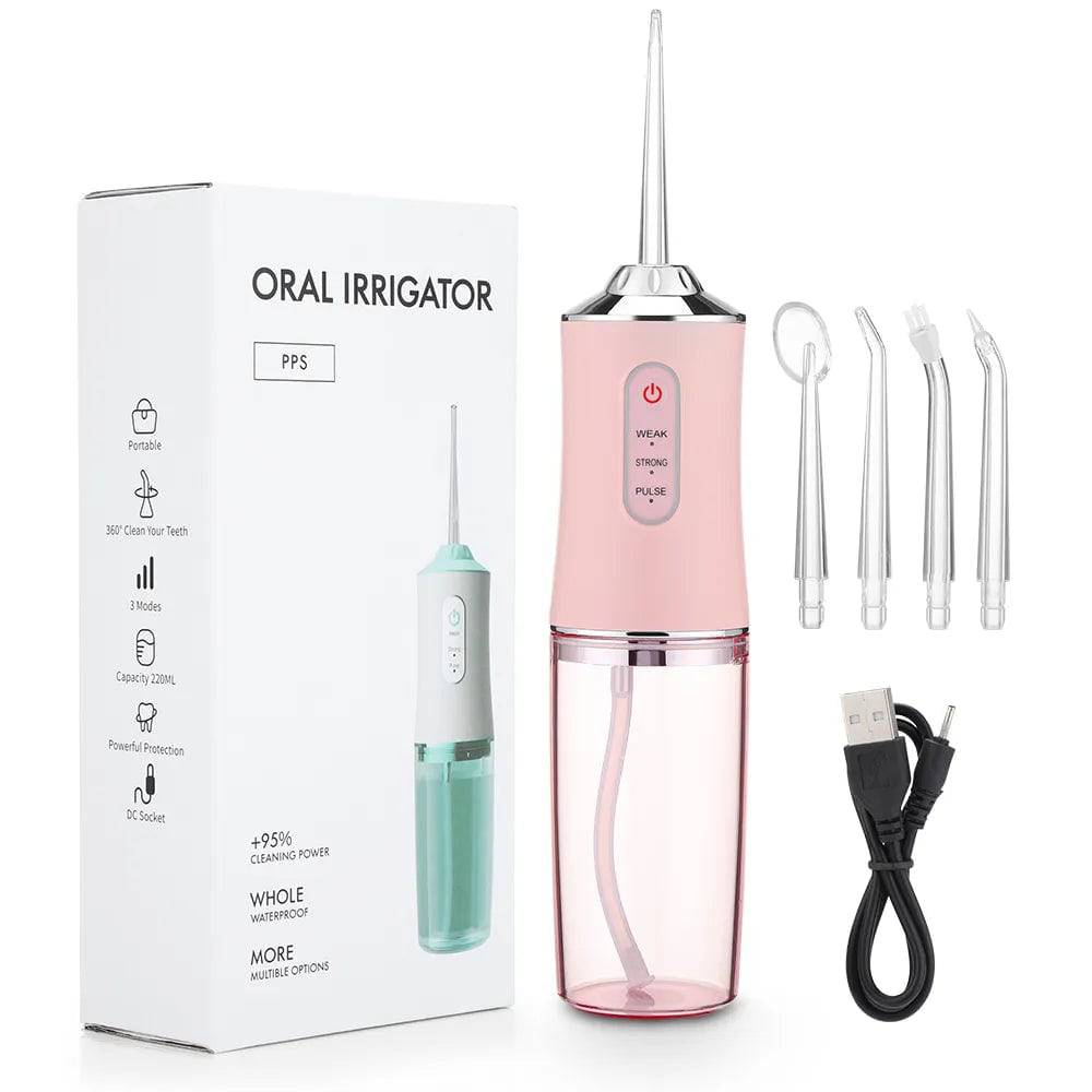 AquaFresh ProJet - USB Rechargeable Dental Water Flosser Pink - IHavePaws