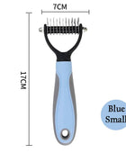 Professional Pet Grooming Brush: Dual-Head Deshedding Marvel for Cats and Dogs 507-Blue S - IHavePaws