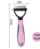 Professional Pet Grooming Brush: Dual-Head Deshedding Marvel for Cats and Dogs 507-Pink S - IHavePaws