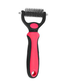Professional Pet Grooming Brush: Dual-Head Deshedding Marvel for Cats and Dogs 1018-Red S - IHavePaws