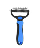 Professional Pet Grooming Brush: Dual-Head Deshedding Marvel for Cats and Dogs 1018-Blue L - IHavePaws
