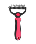Professional Pet Grooming Brush: Dual-Head Deshedding Marvel for Cats and Dogs 1018-Red L - IHavePaws