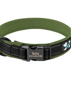 Personalized reflective adjustable dog collar with padded comfort and free engraved ID tag Green / S - ihavepaws.com