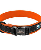 Personalized reflective adjustable dog collar with padded comfort and free engraved ID tag Orange / S - ihavepaws.com